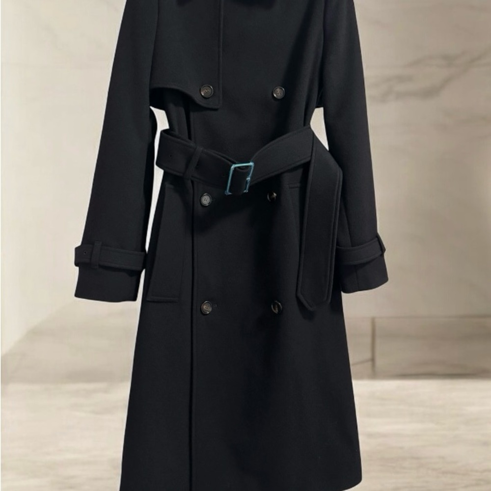 Burberry Black Cashmere Coat with Belt